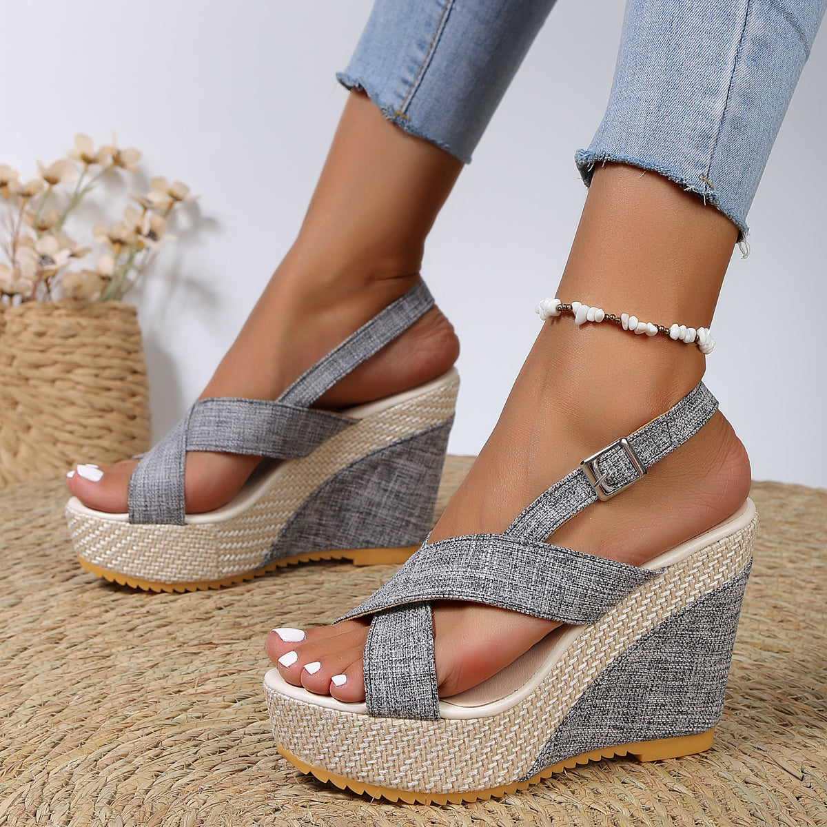 Dames Sandalen Sleehak Dikke Zool Comfortabel - StudioMarella