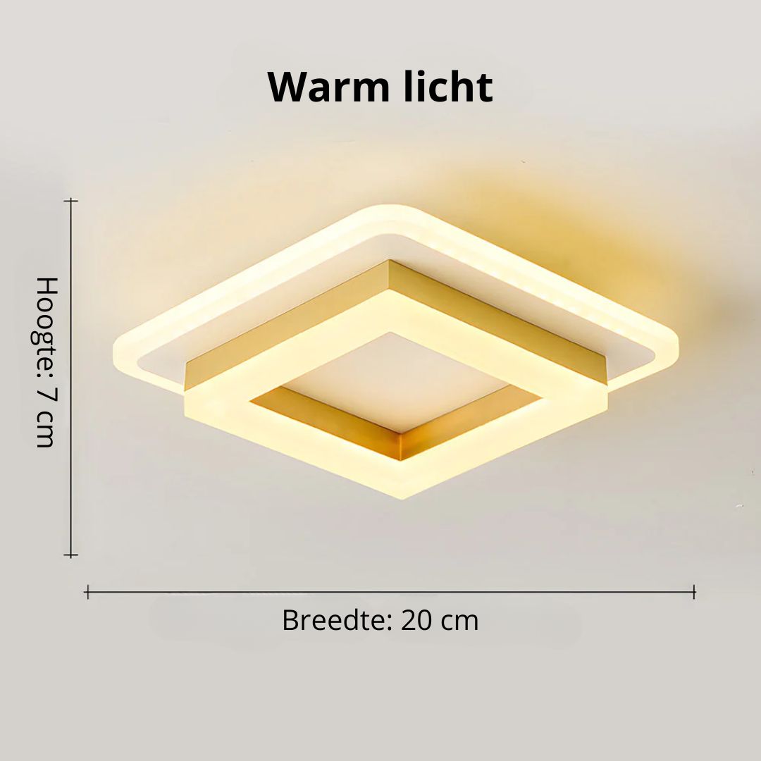Vierkante LED Plafondlamp 1920 Lumen Zwart Wit Slaapkamer Hal Woonkamer Moderne Plafonnière Geometrisch Design Verlichting Binnen