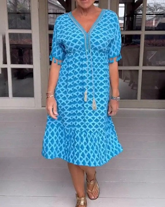Elegante Jurk met Kleurrijk Design