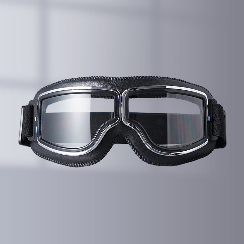 Retro Motorgoggles met Beschermglazen en Verstelbare Band