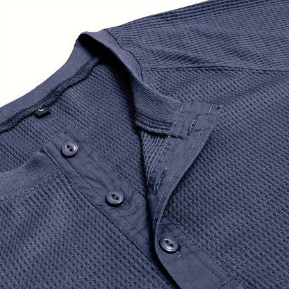 Heren T-shirt van Katoen met Waffle Patroon - StudioMarella