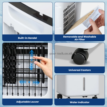 Draagbare Raambloze Aircooler met Afstandsbediening – 3-in-1 Luchtkoeler, Ventilator en Bevochtigingsfunctie voor Thuis en Kantoor