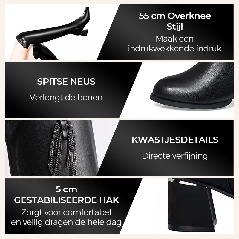 Comfortabele Elastische Winterlaarzen met Warme Voering voor Dames