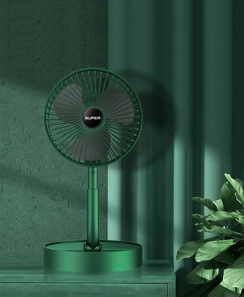 Opvouwbare Tafelventilator USB-Oplaadbaar met Vijf Standen – Compact en Stil