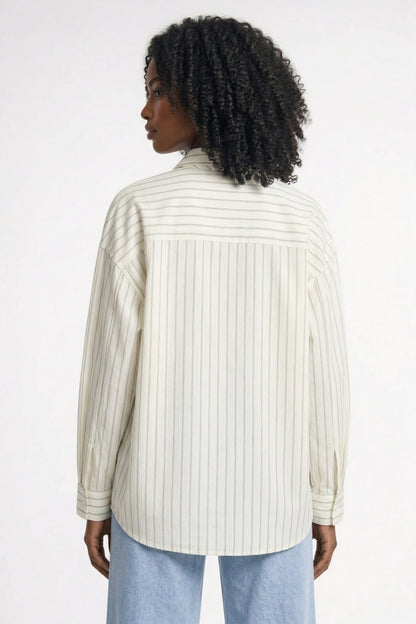 Dames Blouse Oversized Gestreept met Strik Detail