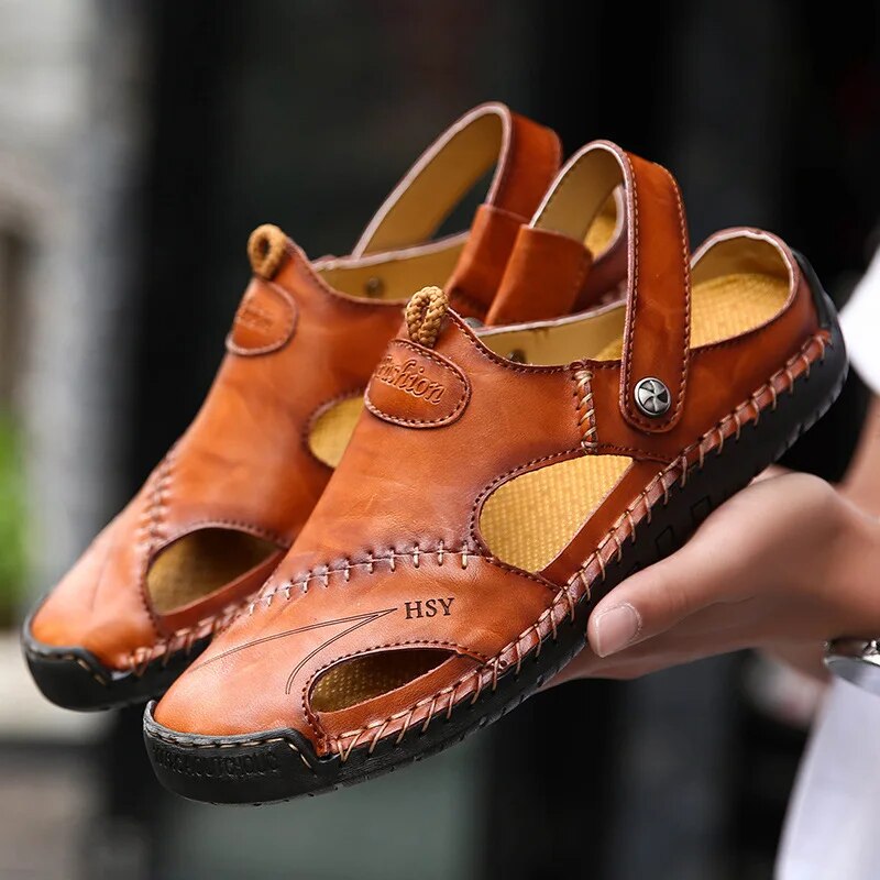 Leren Sandalen voor Mannen Klassiek en Robuust