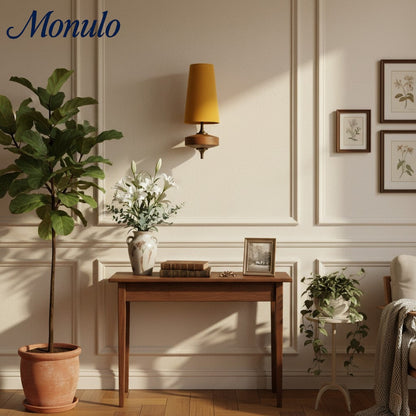 Retro Wandlamp met Stoffen Kap – Vintage Verlichting voor Slaapkamer