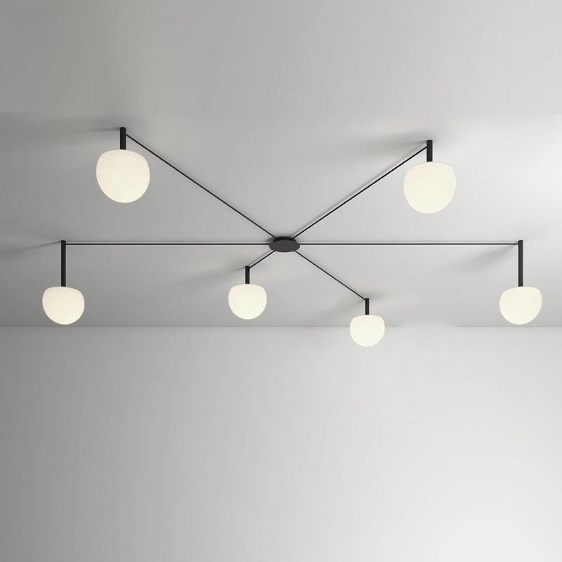 Plafondlamp Glazen Bollen Verstelbaar Metaal Wit Woonkamer Slaapkamer Modern