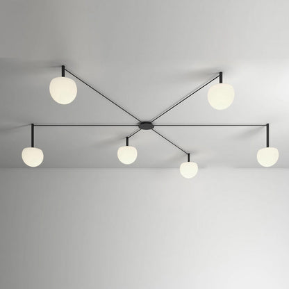 Plafondlamp Glazen Bollen Verstelbaar Metaal Wit Woonkamer Slaapkamer Modern