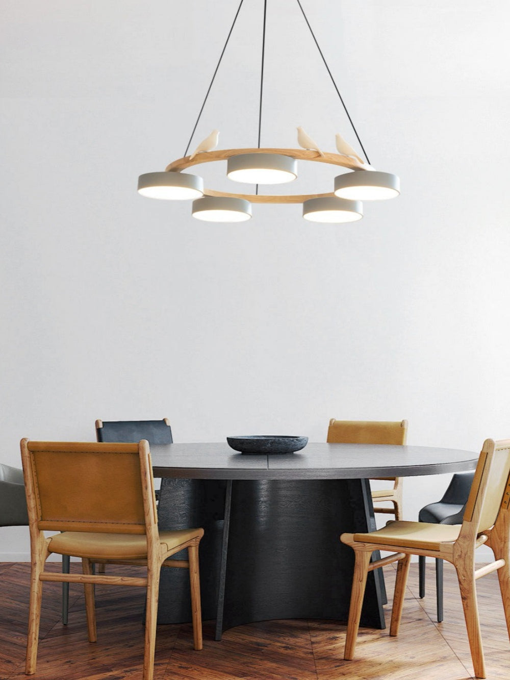 Decoratieve Vogelkroonluchter met Gekleurde Cirkels voor Eetkamer en Woonkamer