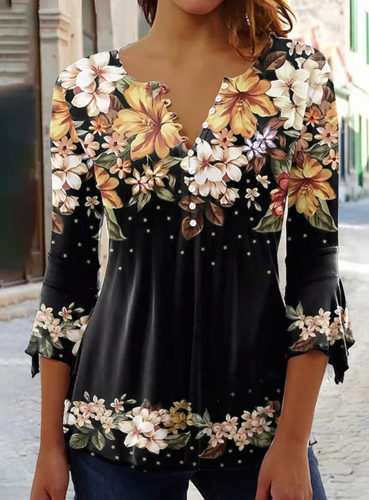 Dames T-shirt V-hals Zomerse Jurkstijl → Dames V-hals T-shirt Zomerse Stijl - StudioMarella