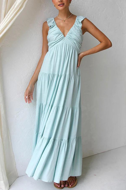 Lange Maxi Jurk voor Vrouw Luchtig en Elegante Stijl