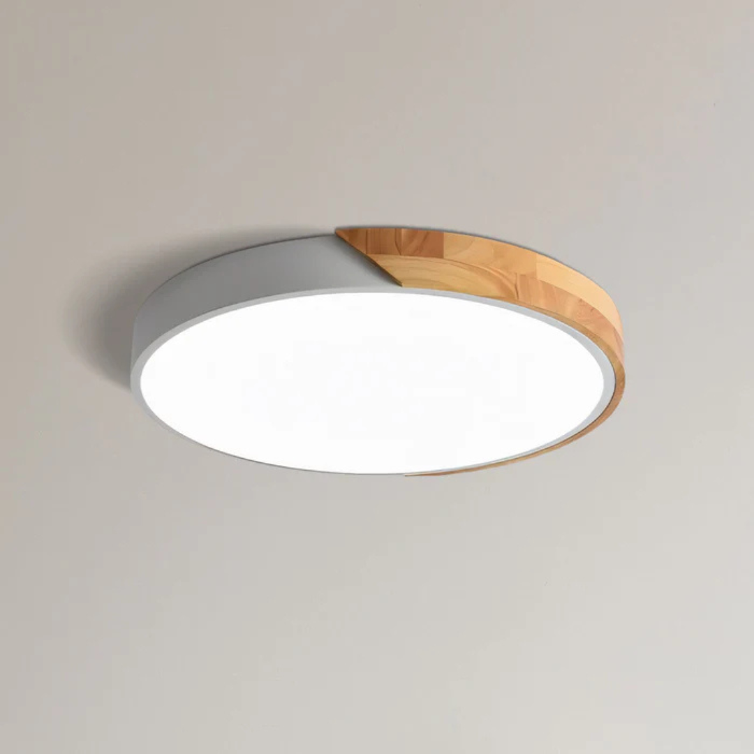 Minimalistische Plafondlamp van Hout & Acryl – Scandinavisch Design voor Woonkamer en Slaapkamer – Energiezuinig LED-Licht – Eenvoudige Montage