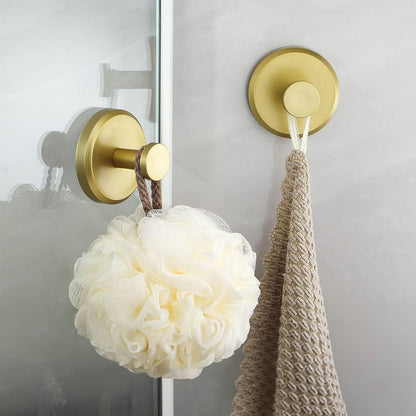 Handdoekhaak zonder Boren RVS Zuignap Badkameraccessoire Muurbevestiging Houder Handdoekhouder Zwart Zilver Goud Modern
