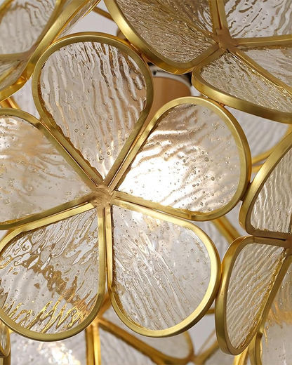 Moderne plafondlamp met bloemdesign in acryl en goudkleurig ijzer – luxe LED designlamp 20 cm