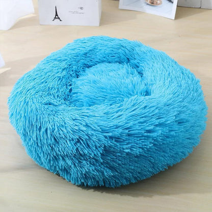 Huisdiermand Pluche Rond met Verhoogde Rand Grijs Bruin Roze voor Honden en Katten 40-120 cm Wasbaar Rustgevend Ontwerp