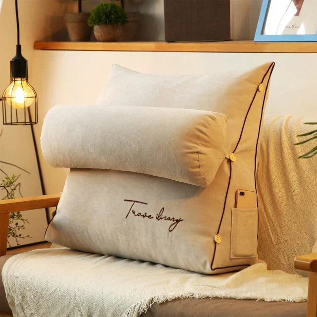 Rugsteunkussen Wigvorm Spandex 45x45x20cm Lezen Sofa Bed | Driehoekskussen Leeskussen Ergonomisch