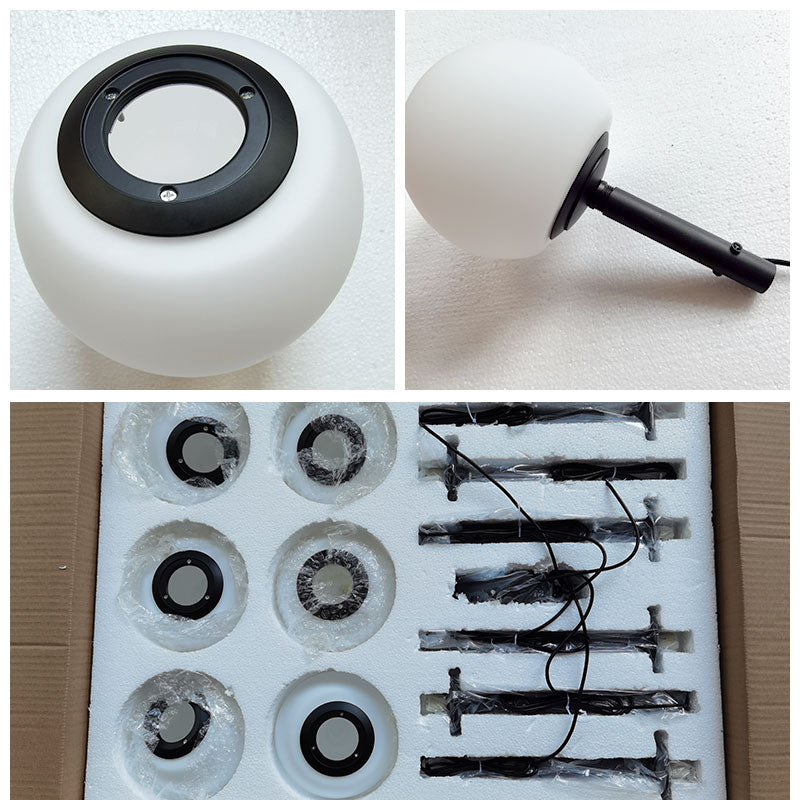 Plafondlamp Glazen Bollen Verstelbaar Metaal Wit Woonkamer Slaapkamer Modern