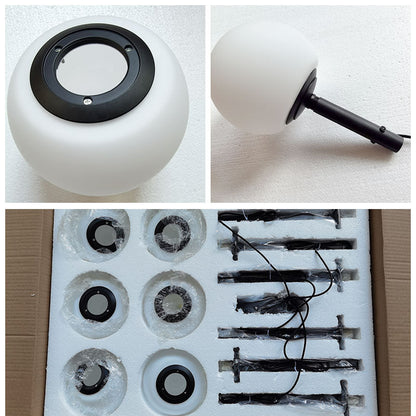 Plafondlamp Glazen Bollen Verstelbaar Metaal Wit Woonkamer Slaapkamer Modern
