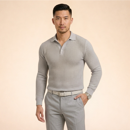 Comfortabele Polo Sweater Moderne Stijl Mannen