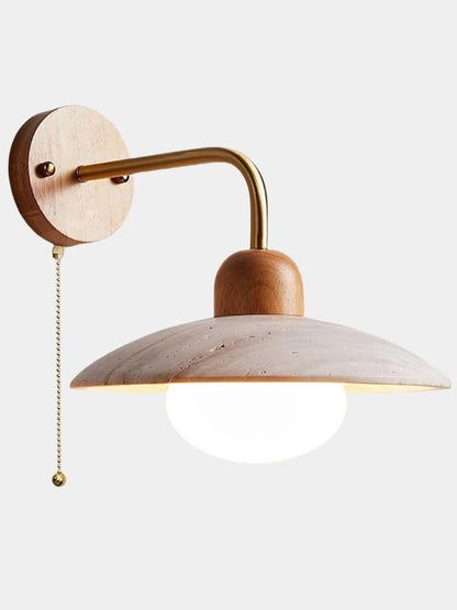 Travertijn Wandlamp Minimalistische Schijf Design Natuursteen Verlichting voor Woonkamer Slaapkamer Gang Moderne Interieur Wandverlichting met Warm Licht