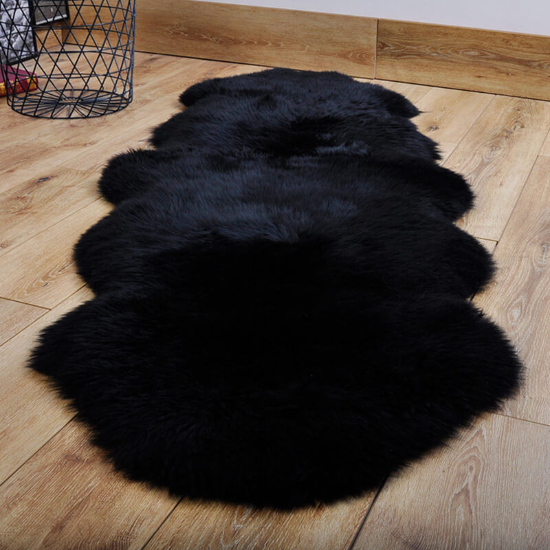 Vloerkleed Schapenvacht Imitatie Pluizig Antislip 60x120cm Slaapkamer Woonkamer Zacht