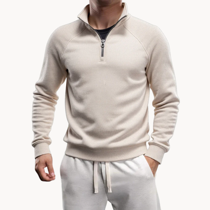 Heren Trui Katoenmix Quarter-Zip Casual Fit