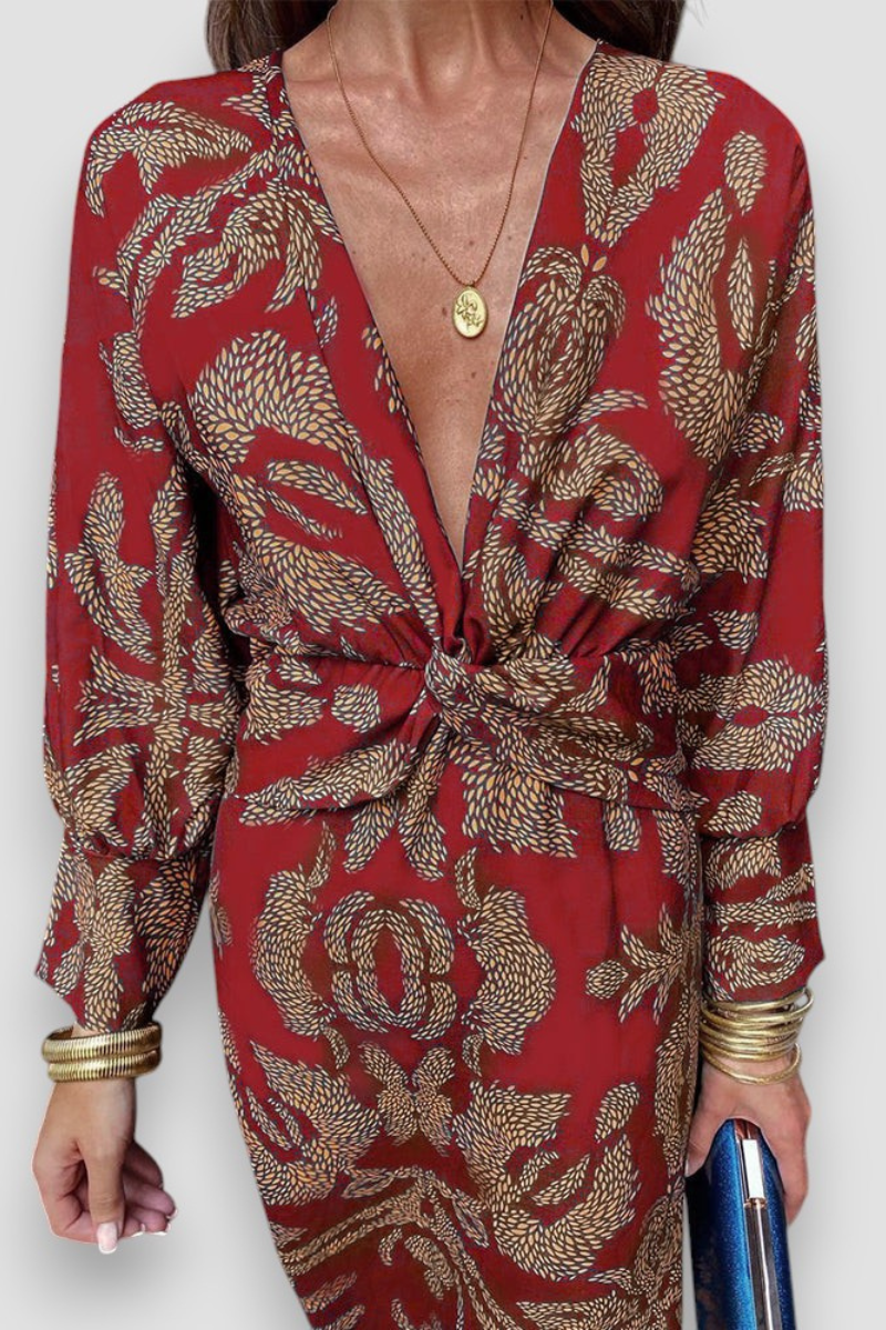 Midi Jurk met Bloemen Mooie Details Stijlvol