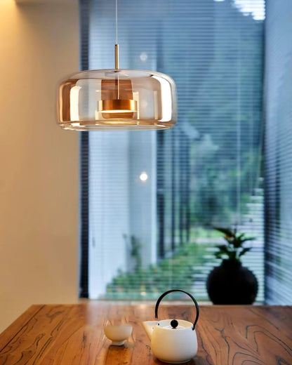 Hanglamp Rookglas met LED Verlichting Goud Zwart Amber Dimbaar Eetkamer | Scandinavische Glazen Plafondlamp Metalen Finish Keukeneiland Moderne Verlichting Woonkamer Design