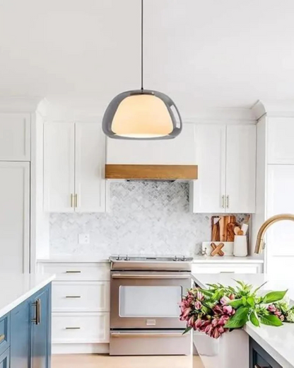 Luxe Glazen Hanglamp Met Mat En Transparant Glas In Minimalistisch Japandi Design