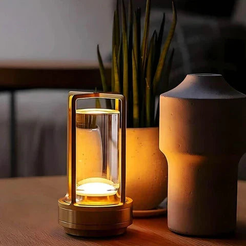 Elegante Tafellamp Kristalglas Dimbaar 3 Lichtinstellingen Oplaadbaar 18 Uur Batterij Draadloos 2600mAh Voor Woonkamer Slaapkamer Kantoor Buiten