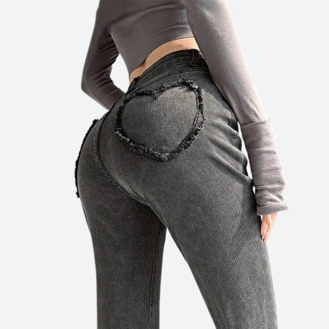 Dames Hoge Taille Spijkerbroek Flared Met Franjes