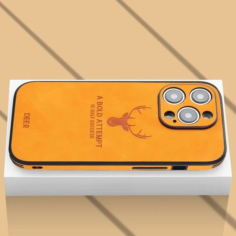 Luxe Wildleren iPhone Hoes Zwart Bruin Donkergroen Lichtblauw Beschermhoes met Shockabsorptie Camerabescherming