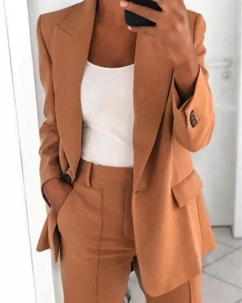 Damen Blazer Modieus Met Opstaande Kraag Trendy