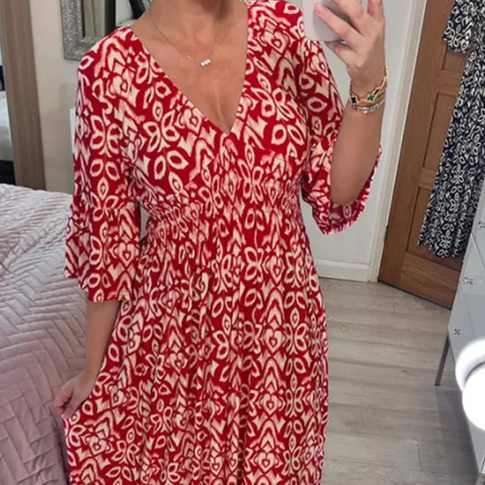 Bloemen Jurk V-hals Zomerjurk voor Vrouw - StudioMarella