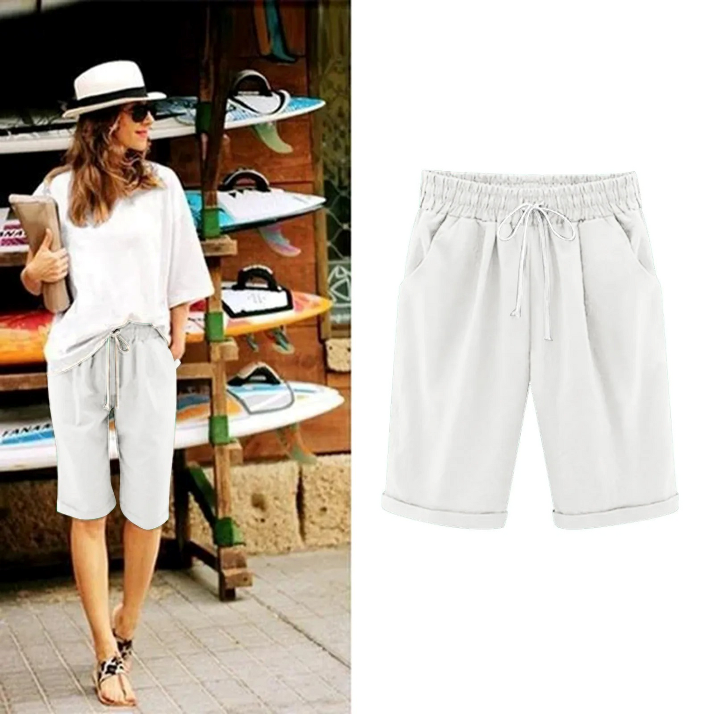 Dames Zomer Shorts Katoen Luchtige Comfortabele Broek