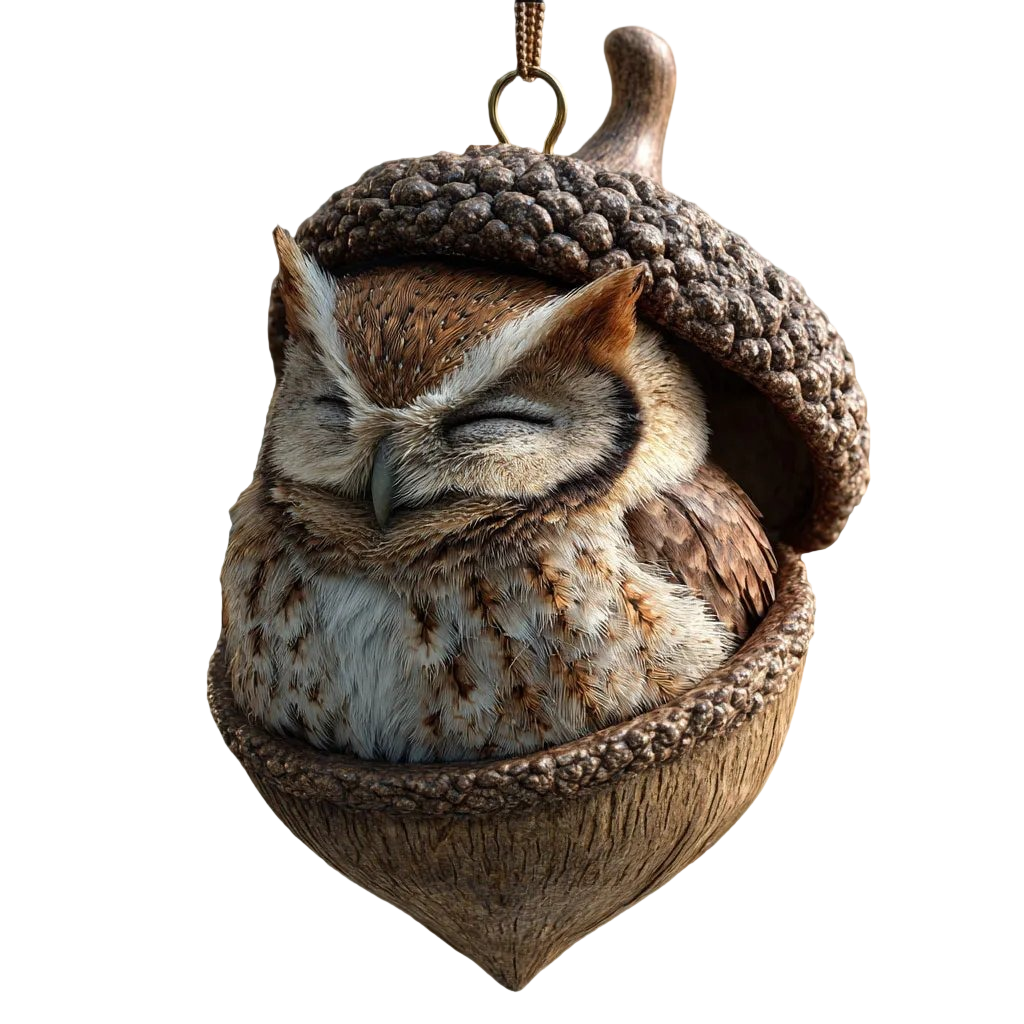 Decoratieve Eikelnootlamp met Bosdiermotief Kinderkamer Nachtverlichting Sfeervolle Tafelverlichting Sfeer