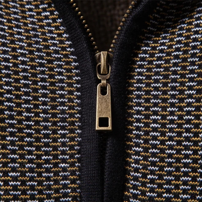 Pullover met Textuur en Kwart Rits voor Heren