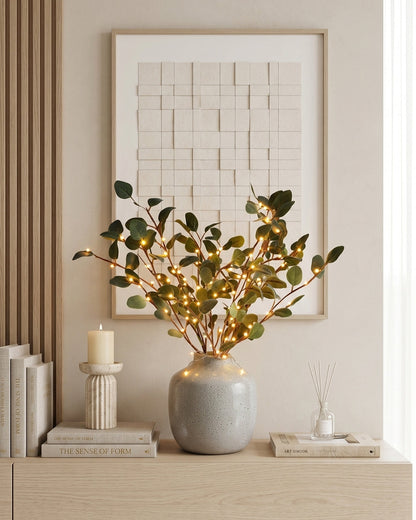 Decoratieve LED Verlichtingstak met Natuurlijke Bloesemvorm 70cm – Flexibele Sfeerverlichting voor Vazen en Schoorsteenmantels