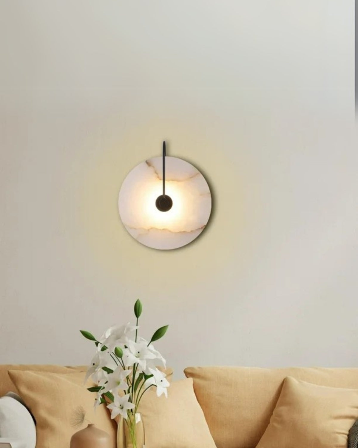 Ronde LED Wandlamp Acrylaat 20-25cm Zwart Goud Warm Licht Slaapkamer Hal