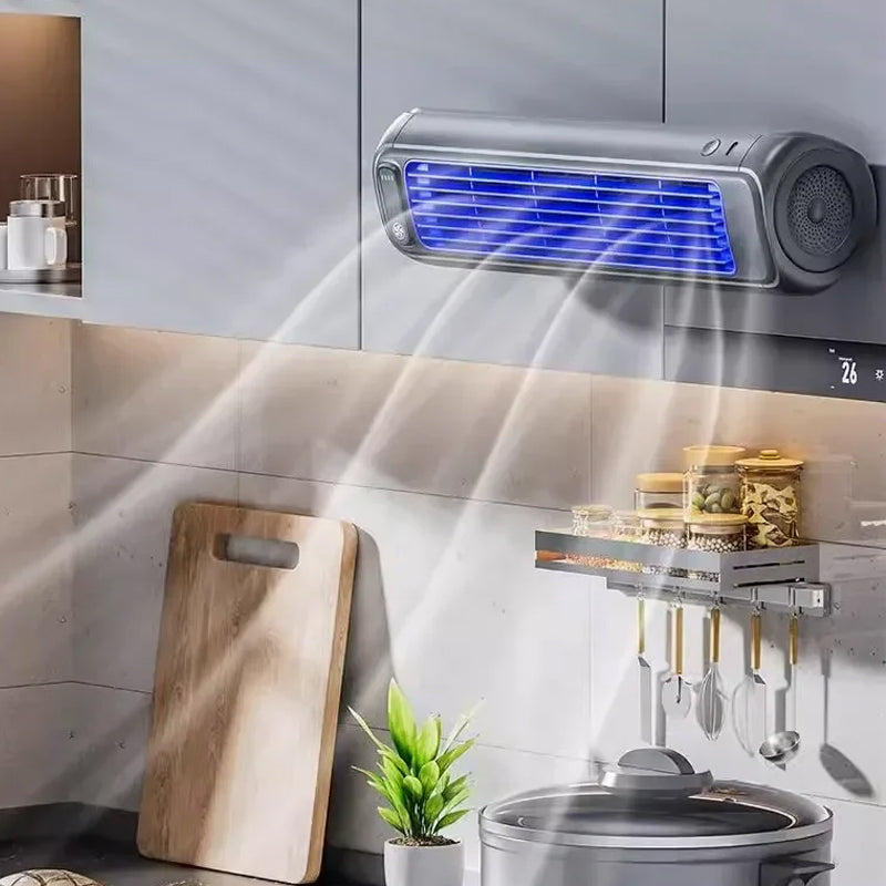Airconditioner draadloos oplaadbaar 2000 mAh compact bladloos bureau muurventilator draagbare koeling zwart
