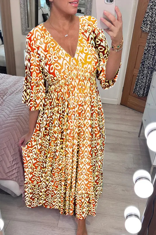 Bohemian Maxi Jurk V-hals Zomerjurk Lange Jurk