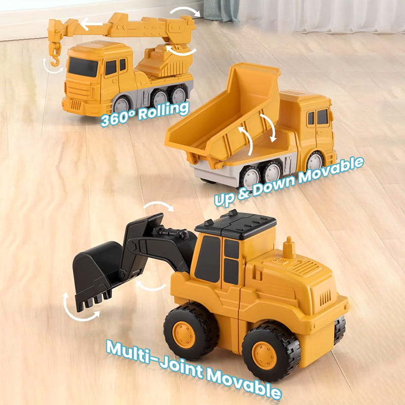 Magnetisch Bouwvoertuig Speelset 50 Stuks Transformeerbaar Voertuigset voor Kinderen Educatief Constructiespeelgoed met Magnetische Onderdelen
