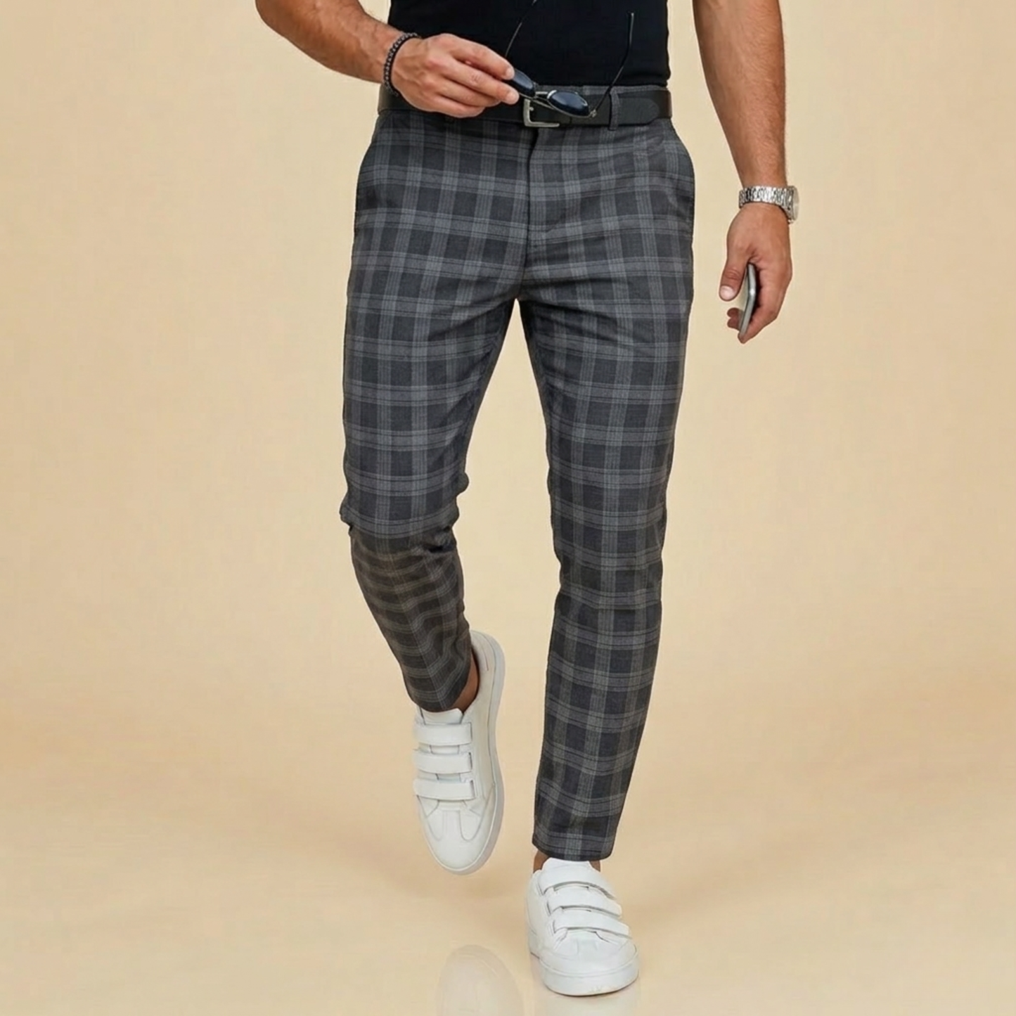 Geruite Broeken voor Heren Casual Stijl