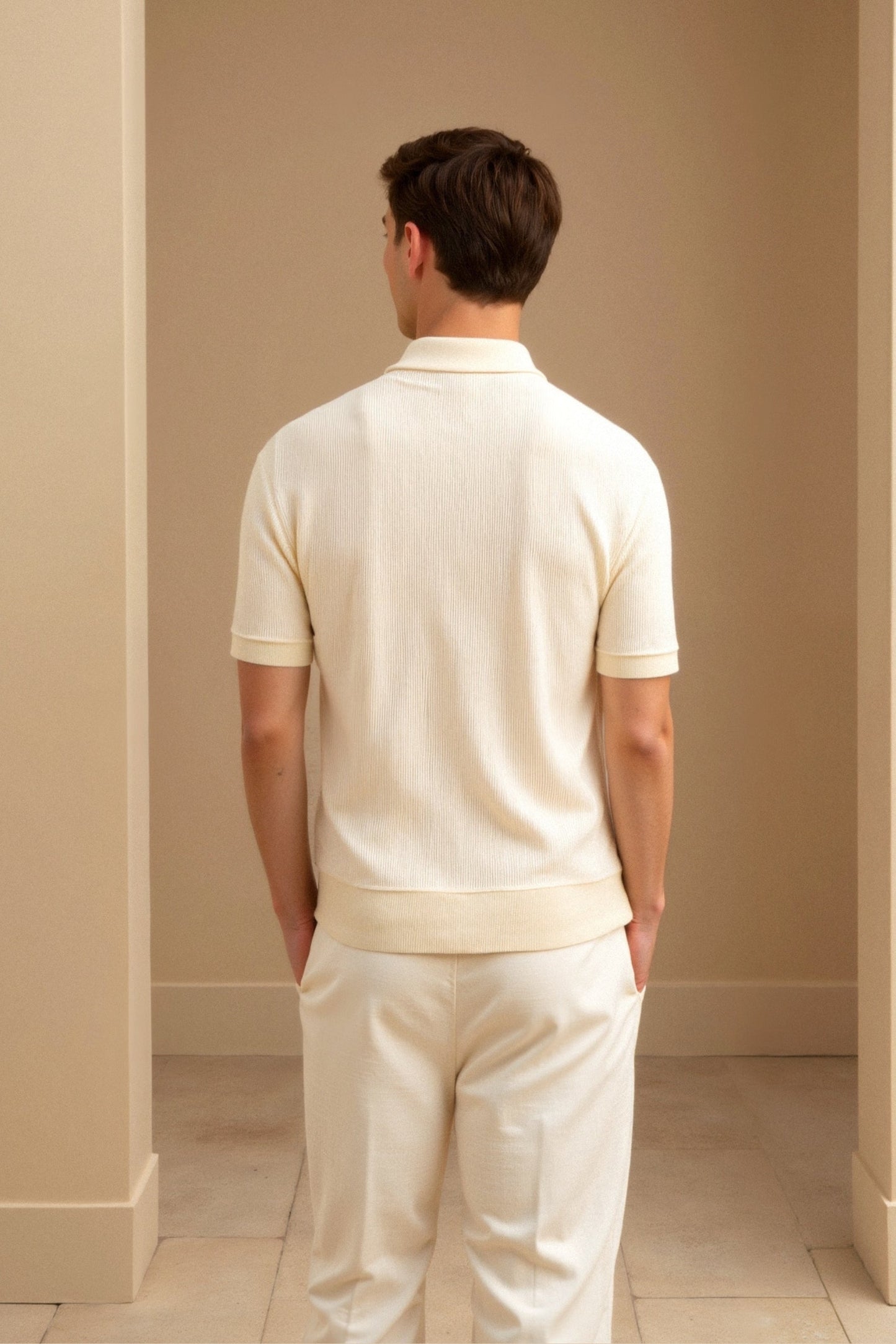 Heren Poloshirt Beige Klassieke Stijl Casual