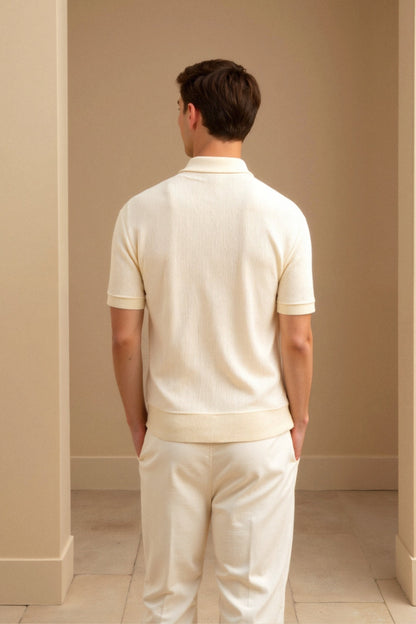 Heren Poloshirt Beige Klassieke Stijl Casual