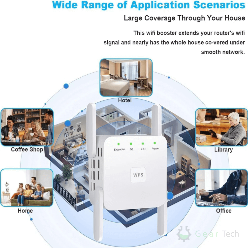 Dual-Band WiFi Signaalversterker voor Volledig Bereik in Huis