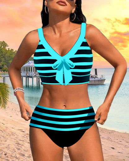Dames Bikini Hoge Taille Gestreept Model