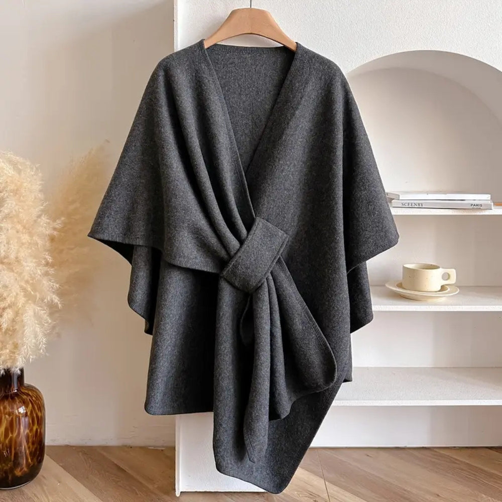 Lichte Poncho Cape met Bescherming tegen Wind en Kou – Warme Shawl voor Najaar en Winter