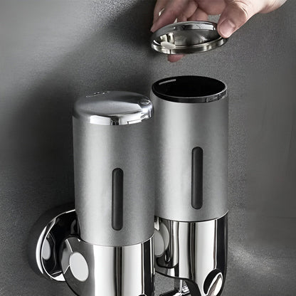 Wandzeepdispenser 500ml Wandmontage RVS Chroom Badkamer Keuken Enkel Dubbel Drievoudig Vloeibare Zeep